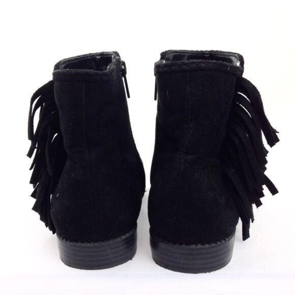 Tahari Vegan‎ Suede Leather Fringe Boho Ankle Boots Size 5 - Picture 5 of 8